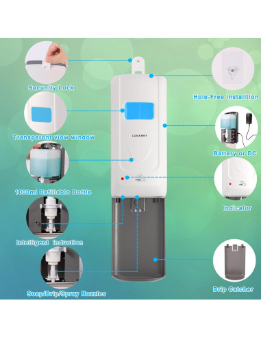 Dispensador de Jabón Espumoso Automático Sin Contacto 1.2kg