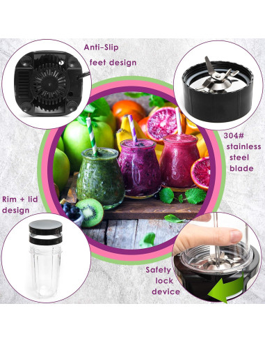 Licuadora Personal Compacta Moss & Stone 800ml Verde