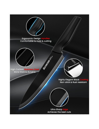 Juego de cuchillos de cocina Astercook 15 piezas acero inoxidable