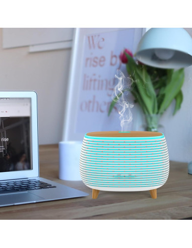 Difusor de Aceite Esencial APOMATOT 400ml con Bluetooth y Luz LED