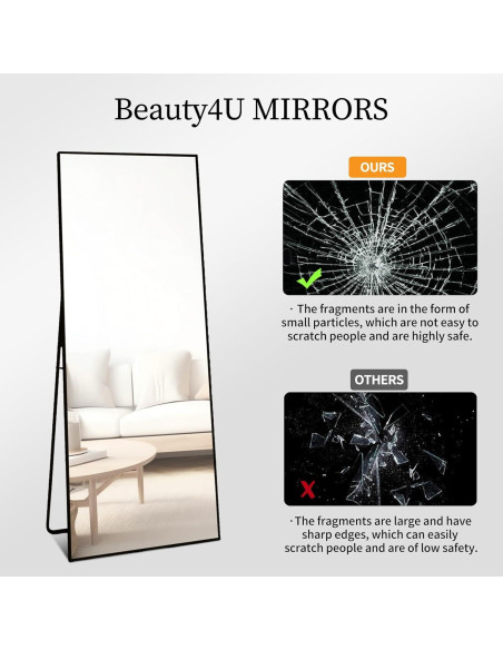 Espejo de Cuerpo Completo Beauty4U 149.86x40.64cm Negro Espejo de Cuerpo Completo Beauty4U 149.86x40.64cm Negro