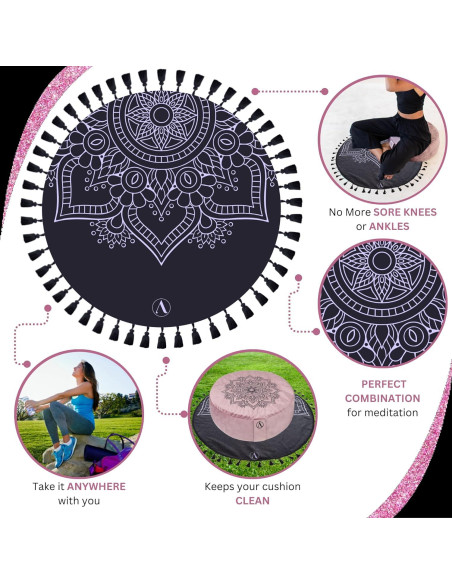 Conjunto de Meditación Aila - Cojín y Alfombrilla Redonda Conjunto de Meditación Aila - Cojín y Alfombrilla Redonda
