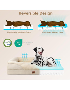 Cama Ortopédica para Perros EHEYCIGA XL Espuma Viscoelástica 2