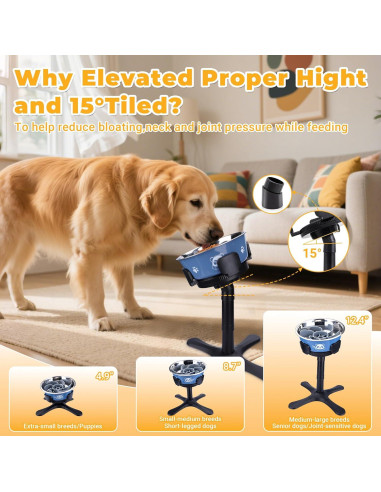 Soporte Ajustable para Cuencos de Perro KMXASP Elevado Antideslizante