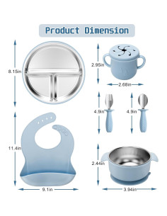 Juego de Platos y Cuencos de Acero Inoxidable MISSLILI 2