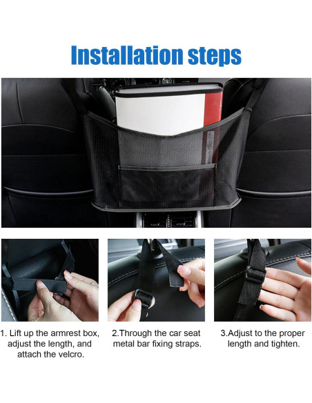 Soporte de bolso de mano Ziciner para automóvil - Negro, 40x11.4 cm Soporte de bolso de mano Ziciner para automóvil - Negro, 40x11.4 cm