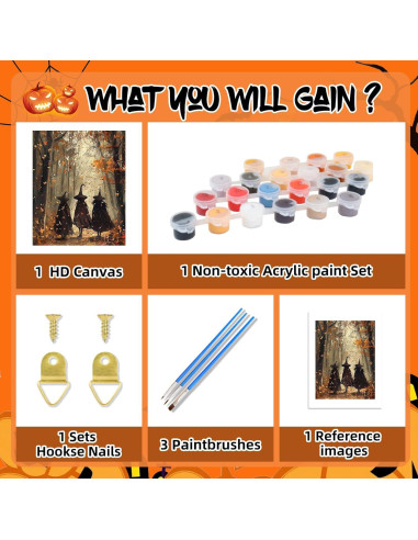 Kit de Pintura por Números Halloween Reivworl 40x51 cm