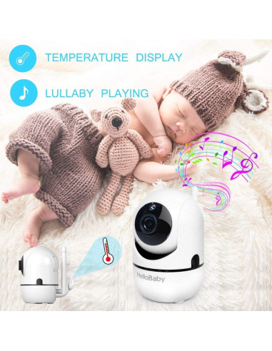 Monitor de Bebé HelloBaby HB65 con Cámara Pan-Tilt-Zoom 3.2"