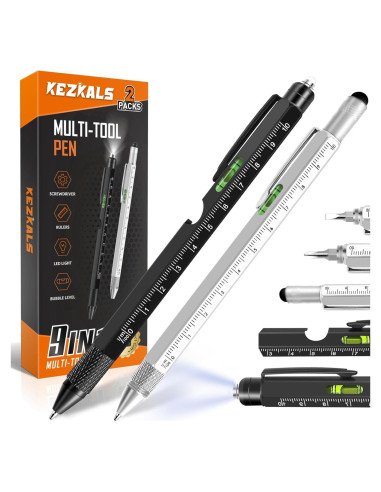 Set de Bolígrafos Multiherramienta 9 en 1 KEZKALS - Regalos Prácticos