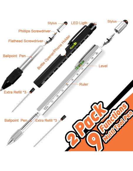 Set de Bolígrafos Multiherramienta 9 en 1 KEZKALS - Regalos Prácticos Set de Bolígrafos Multiherramienta 9 en 1 KEZKALS - Regalos Prácticos