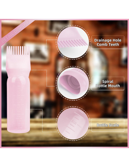 Botella Aplicadora de Peine Raíz BLAAROOM - 2 Piezas Rosa Botella Aplicadora de Peine Raíz BLAAROOM - 2 Piezas Rosa