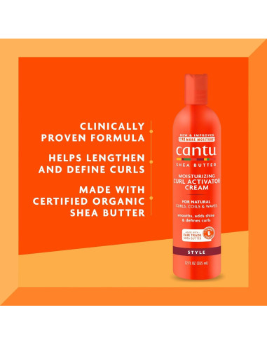 Cantu Paquete Hidratante: Mistura Sin Enjuague 472 ml + Crema Rizos 355 ml