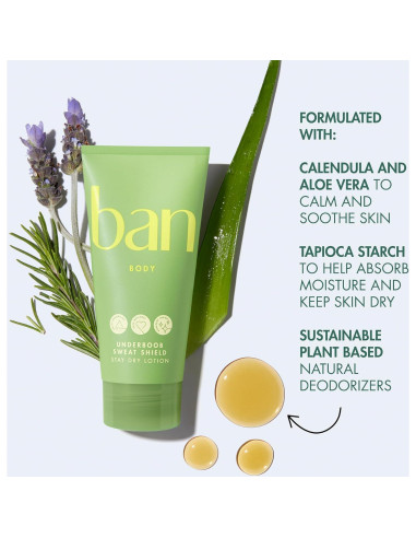 Ban Protector de Sudor Bajo el Pecho 70.87 g - Libre de Aluminio