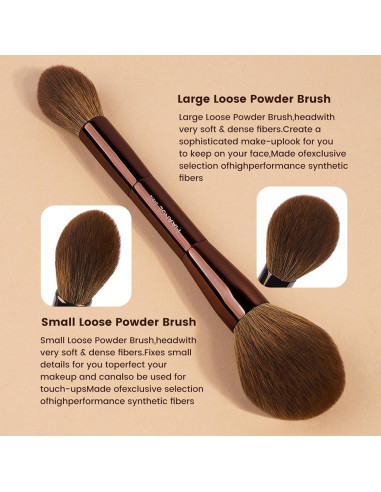 Juego de Brochas de Maquillaje MAANGE 8 Piezas Marrón