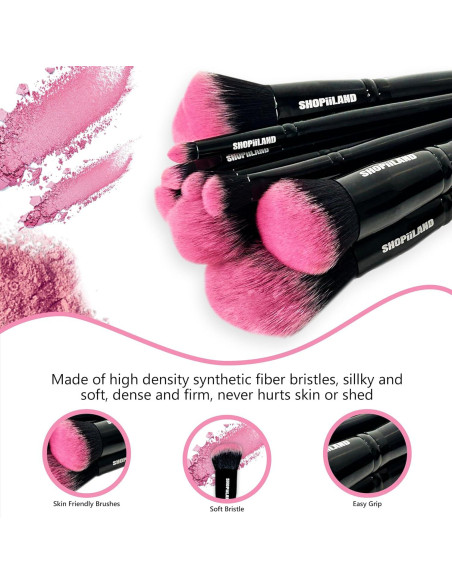 Juego de Pinceles de Maquillaje Vegano SHOPiiLAND 18 Piezas Juego de Pinceles de Maquillaje Vegano SHOPiiLAND 18 Piezas