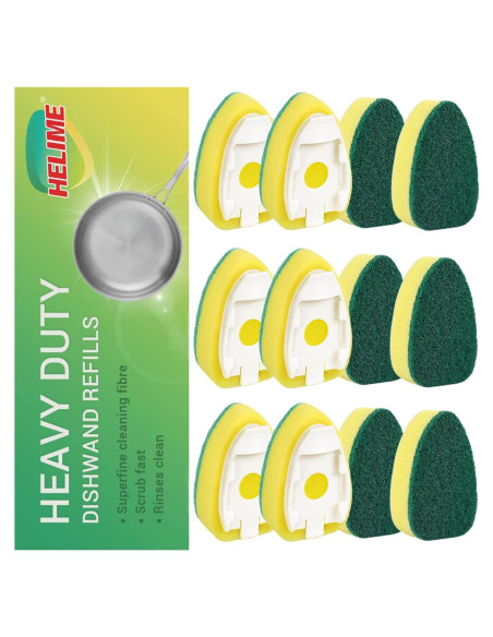 Recargas de Esponjas para Wand de Platos HELIME 12 Paquete Recargas de Esponjas para Wand de Platos HELIME 12 Paquete