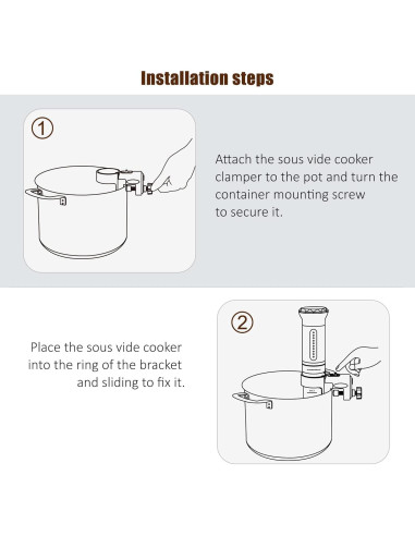 Soporte Ajustable Sous Vide KitchenBoss BK300 para Olla 5.67-6.25 cm