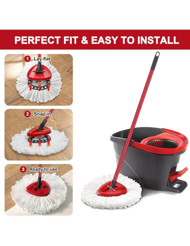 Cabezas de Repuesto para Mop O-Cedar EasyWring - 3 Piezas Microfibra