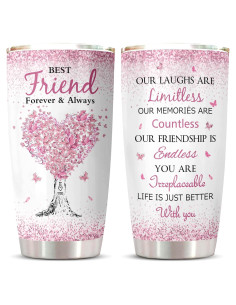 Taza de Acero Inoxidable ZANIION 20oz para Mejor Amiga