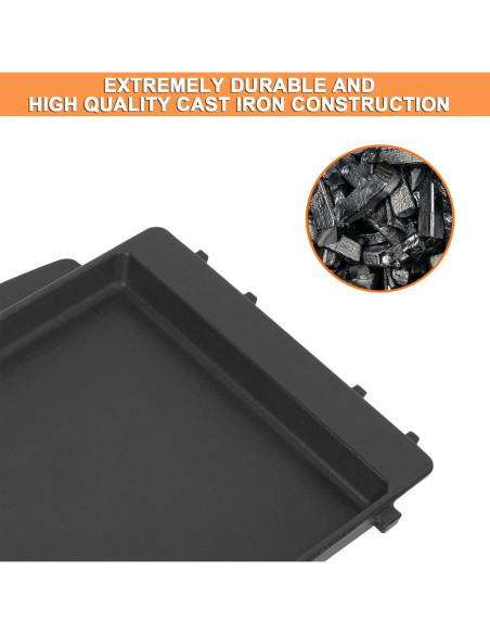 Placa de Plancha de Hierro Fundido PETKAO para Weber 7658 Placa de Plancha de Hierro Fundido PETKAO para Weber 7658