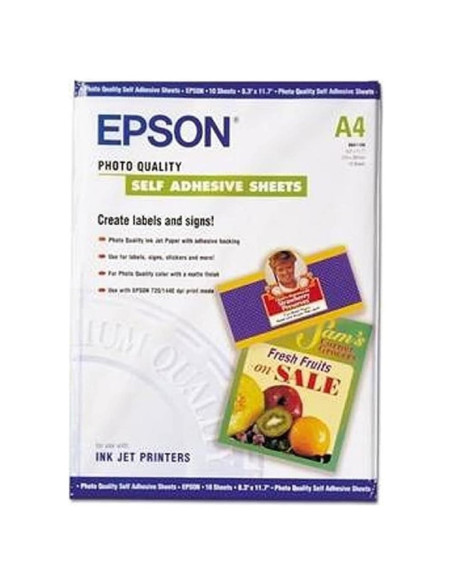 Hojas Autoadhesivas Fotográficas Epson 21x29.7 cm - 10 Hojas Hojas Autoadhesivas Fotográficas Epson 21x29.7 cm - 10 Hojas