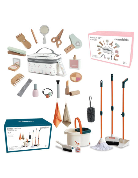 Juego de Maquillaje de Madera para Niños Nunukids 15 Piezas Juego de Maquillaje de Madera para Niños Nunukids 15 Piezas