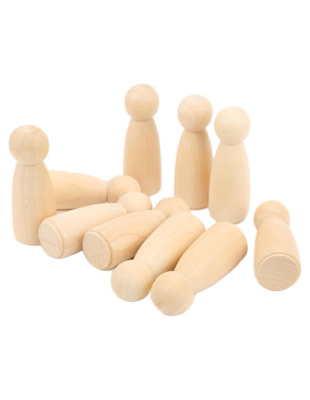 10 Muñecos de Madera Sin Terminar Pssopp 75mm para Pintar 10 Muñecos de Madera Sin Terminar Pssopp 75mm para Pintar