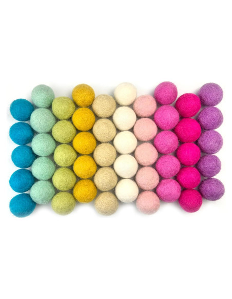 Bolas de Fieltro de Lana 100% Hechas a Mano - 50 Pompones 2.3-2.5 cm Bolas de Fieltro de Lana 100% Hechas a Mano - 50 Pompones 2.3-2.5 cm