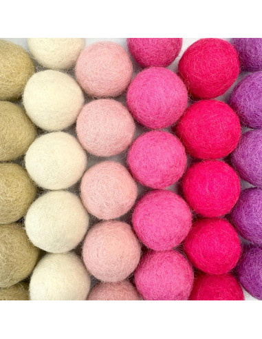 Bolas de Fieltro de Lana 100% Hechas a Mano - 50 Pompones 2.3-2.5 cm