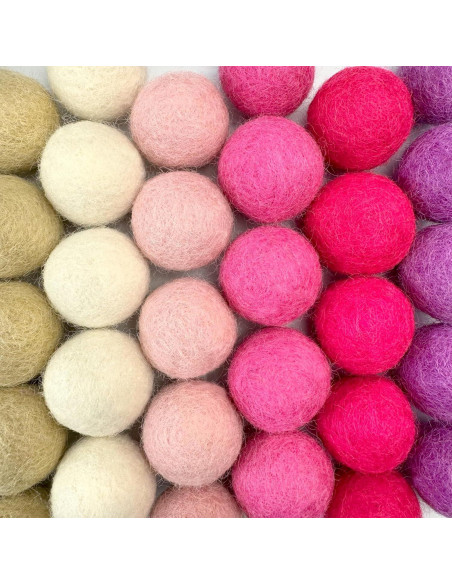 Bolas de Fieltro de Lana 100% Hechas a Mano - 50 Pompones 2.3-2.5 cm Bolas de Fieltro de Lana 100% Hechas a Mano - 50 Pompones 2.3-2.5 cm