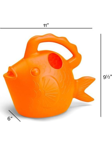 Regadera en forma de pez Raíz y Vaso 2.84L Naranja