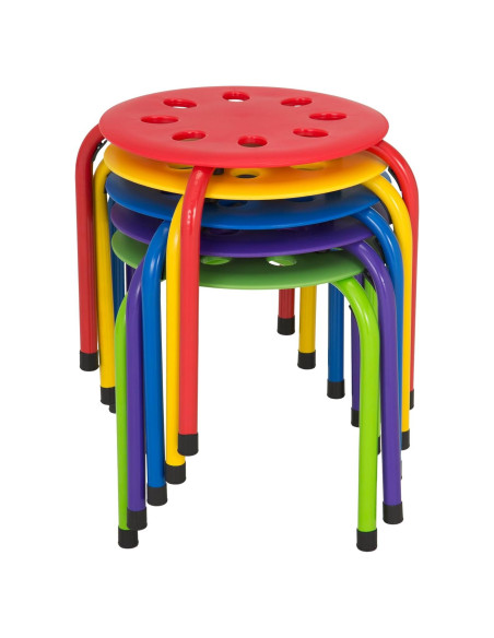 Taburetes apilables para niños Norwood, 5 unidades, colores surtidos Taburetes apilables para niños Norwood, 5 unidades, colores surtidos