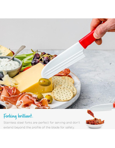 Cuchillo de Queso 3 en 1 Dreamfarm Antiadherente 23 cm Rojo