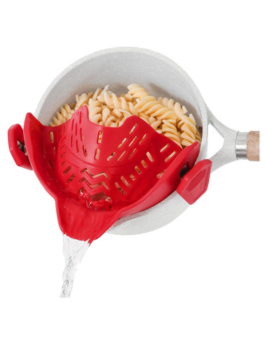 Colador de Silicona Clip-On ASMEFY Ajustable Rojo 230C