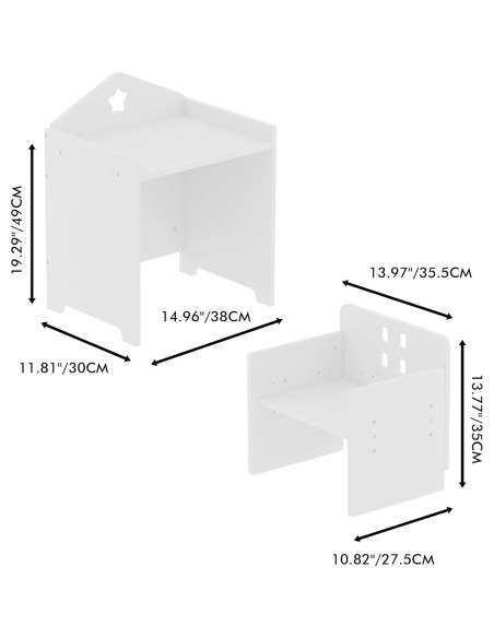 Conjunto Mesa y Silla Montessori Madera Ajustable para Niños Conjunto Mesa y Silla Montessori Madera Ajustable para Niños