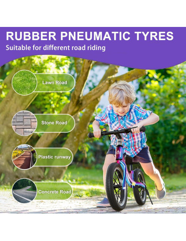 Bicicleta de Equilibrio Bueuwe 16 Pulgadas Arcoíris con Frenos