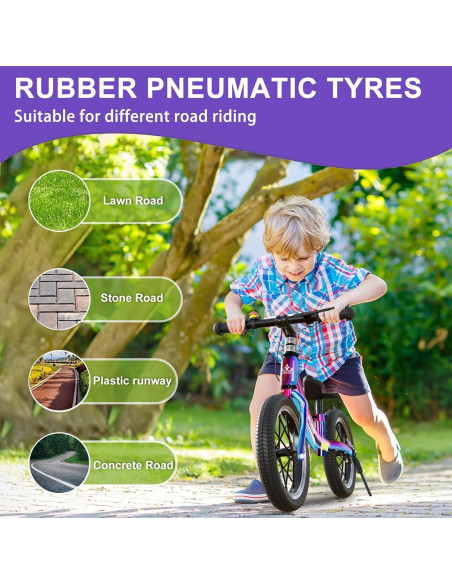 Bicicleta de Equilibrio Bueuwe 16 Pulgadas Arcoíris con Frenos Bicicleta de Equilibrio Bueuwe 16 Pulgadas Arcoíris con Frenos