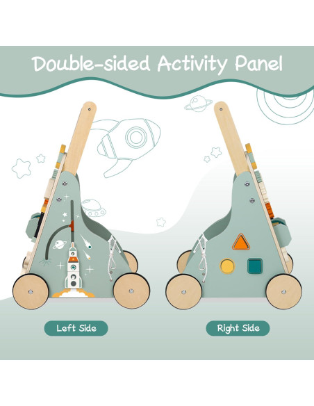Andador de Madera Ajustable Montessori Cohete 50.8-55.9 cm Andador de Madera Ajustable Montessori Cohete 50.8-55.9 cm