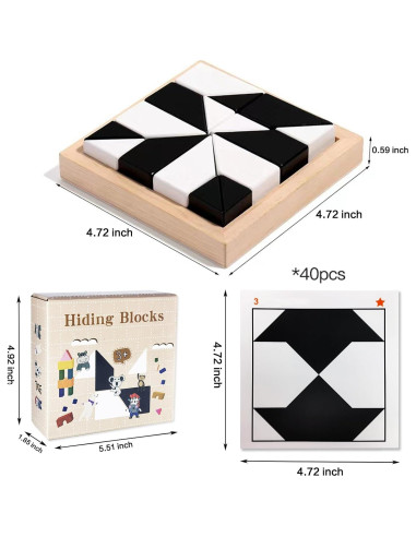 Rompecabezas 3D Montessori Winbar con 80 Motivos Ocultos
