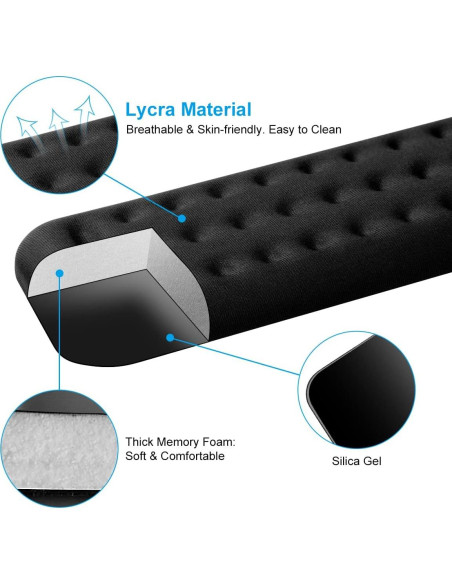 Soporte de Reposamuñecas ELZO Ergonómico para Teclado y Mouse Soporte de Reposamuñecas ELZO Ergonómico para Teclado y Mouse