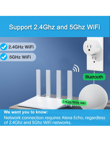 Enchufe Inteligente YNF para Alexa, Control Remoto y Temporizador