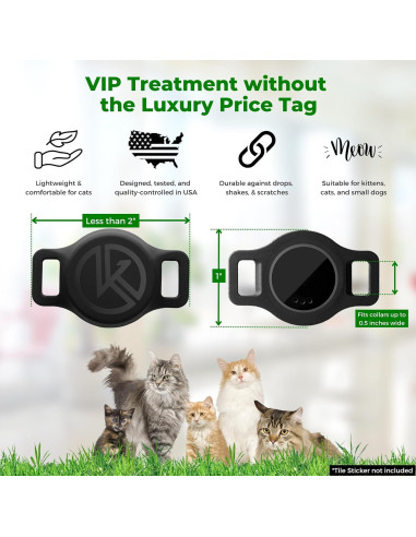 Collar para Gato Kitty Kompass con Soporte de Etiqueta Tile Negro