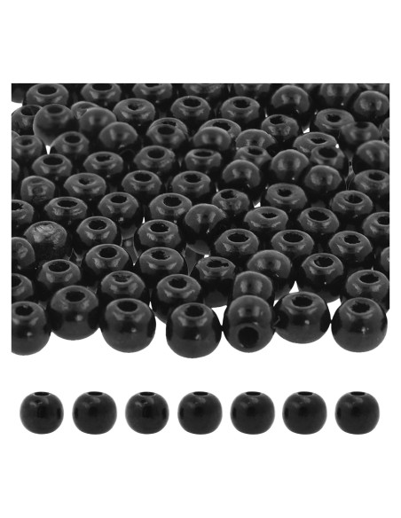 Perlas de Madera Redondas Negras 6mm Mandala Crafts 2000 Piezas Perlas de Madera Redondas Negras 6mm Mandala Crafts 2000 Piezas