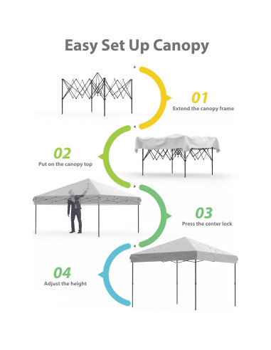 Carpa Pop Up Garvee 3.05x3.05m Blanca Resistente al Agua
