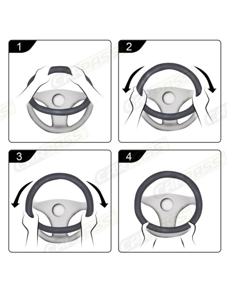 Cubierta de Volante CAR PASS de Espuma de Memoria Negra 36.83-39.37 cm Cubierta de Volante CAR PASS de Espuma de Memoria Negra 36.83-39.37 cm