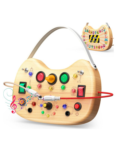 Tablero Ocupado Montessori UdoUto para Niños 1-3 Años LED