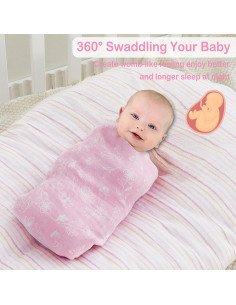 Mantas de Muselina Viviland 120x120 cm 4 Piezas Flores y Corazón 2