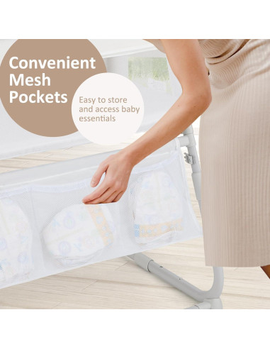 Cuna Lateral INFANS Ajustable para Bebés Blanco 3 en 1