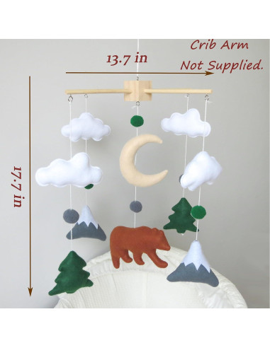 Móvil de Cuna Woodland Goukurlsma Oso y Nubes 45 cm