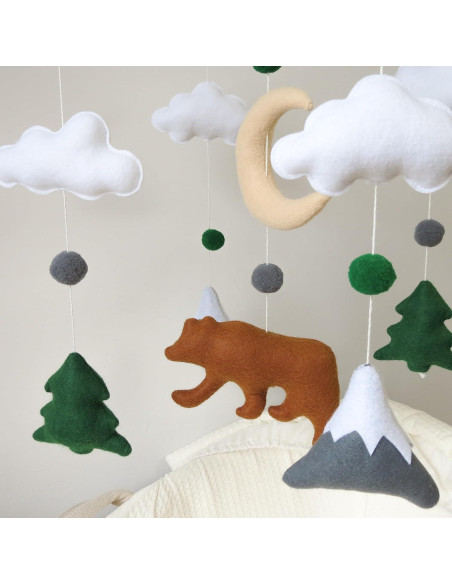 Móvil de Cuna Woodland Goukurlsma Oso y Nubes 45 cm Móvil de Cuna Woodland Goukurlsma Oso y Nubes 45 cm
